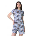 Vaystra Cotton Blended Printed Round Neck Half Sleeve Top - Shorts Set – Blue-Peach