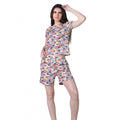 Vaystra Cotton Blended Printed Round Neck Half Sleeve Top - Shorts Set – Multicolor