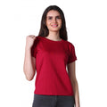 Vaystra Cotton Blended Solid Round Neck Half Sleeve T-Shirt – Maroon