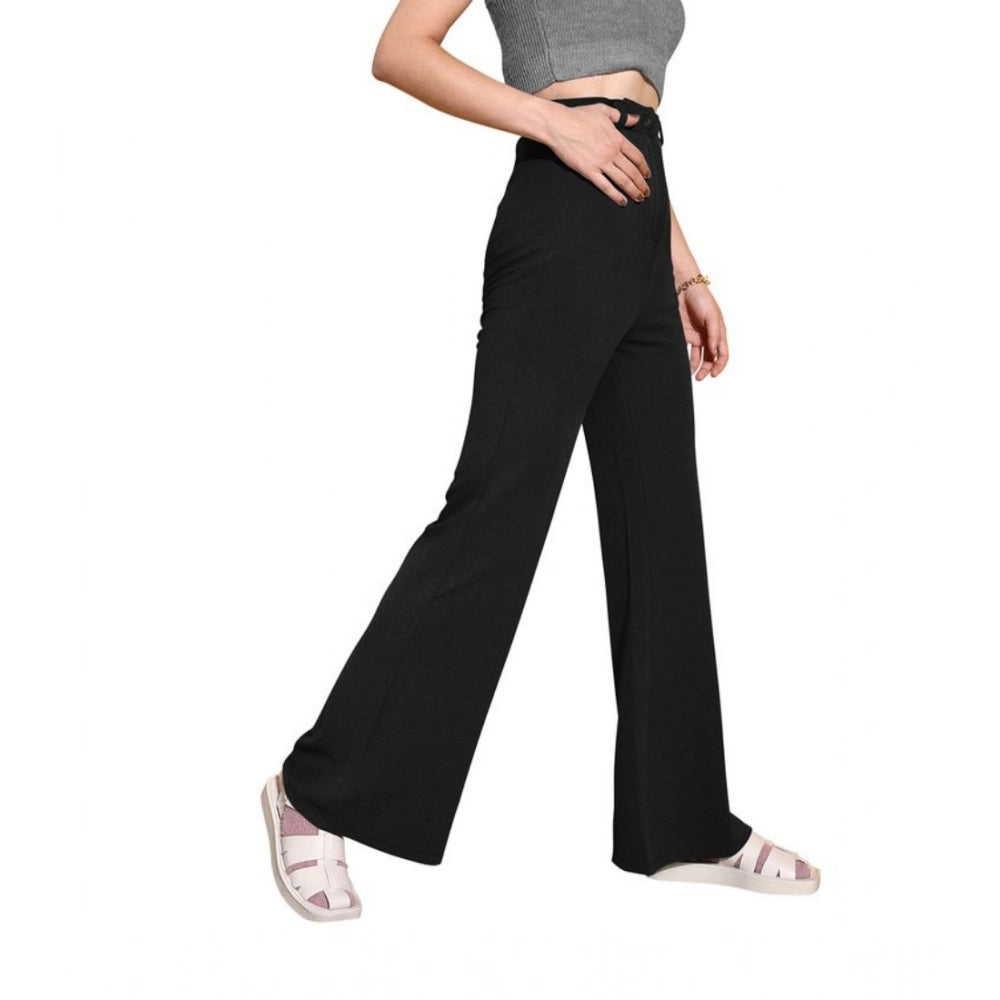 Vaystra Polyester Cow Pattern Pant – Black