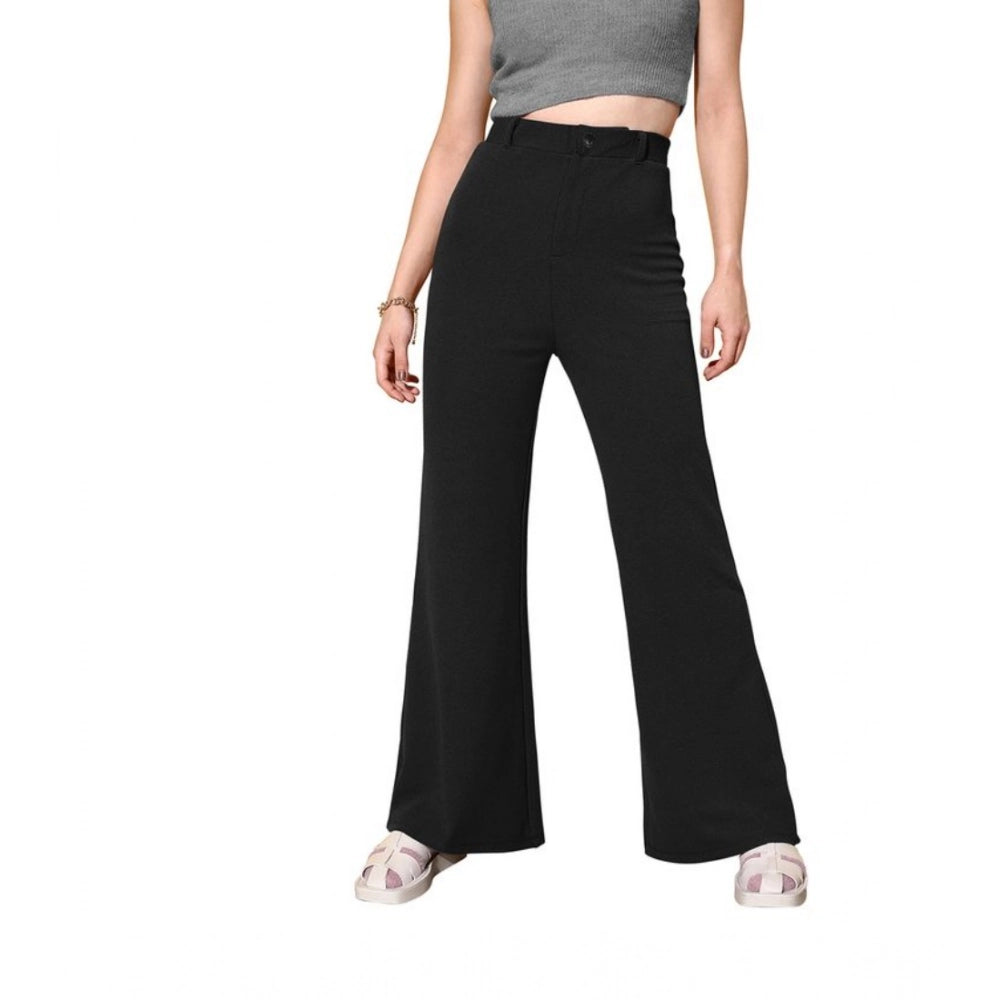 Vaystra Polyester Cow Pattern Pant – Black