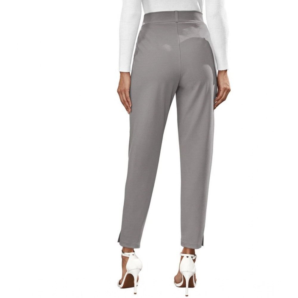Vaystra Polyester Solid With Pocket Pant – Grey