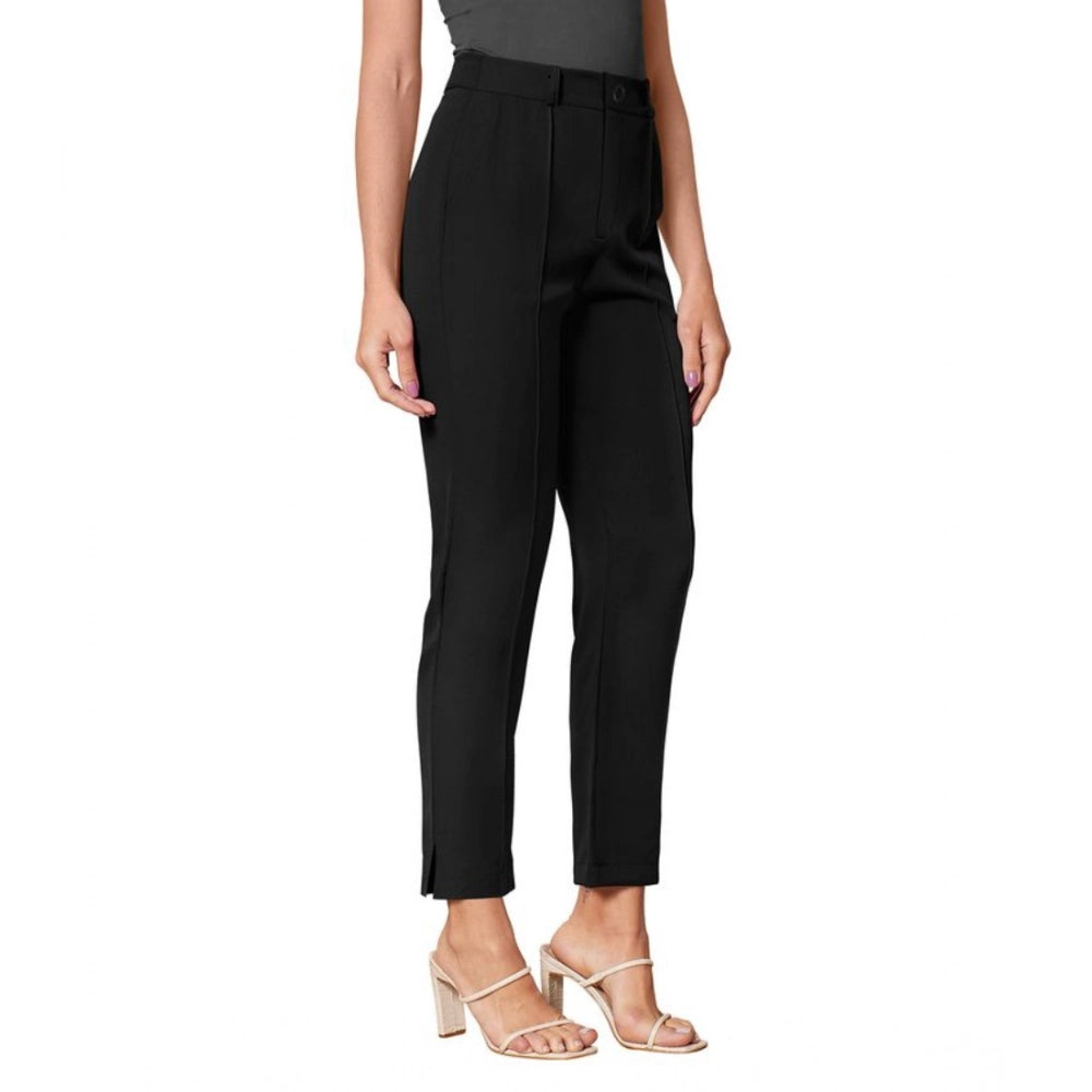 Vaystra Polyester Solid With Pocket Pant – Black