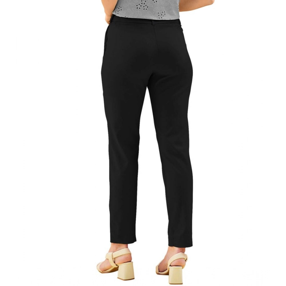 Vaystra Polyester Solid With Pocket Pant – Black