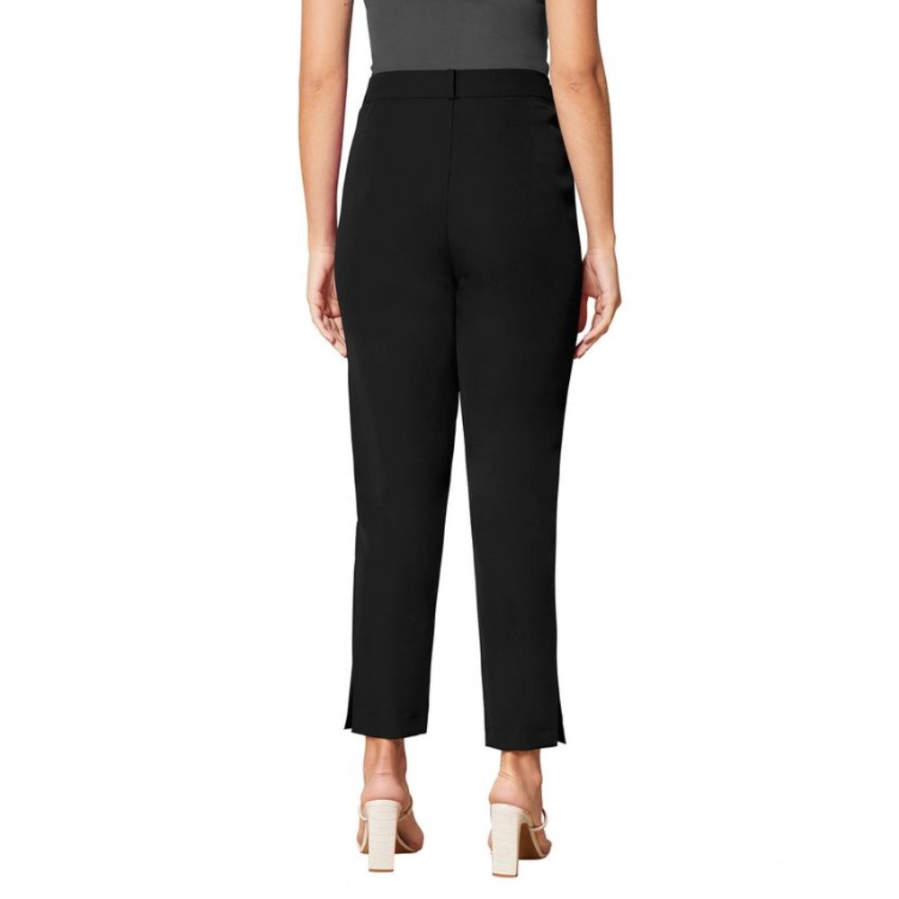 Vaystra Polyester Solid With Pocket Pant – Black