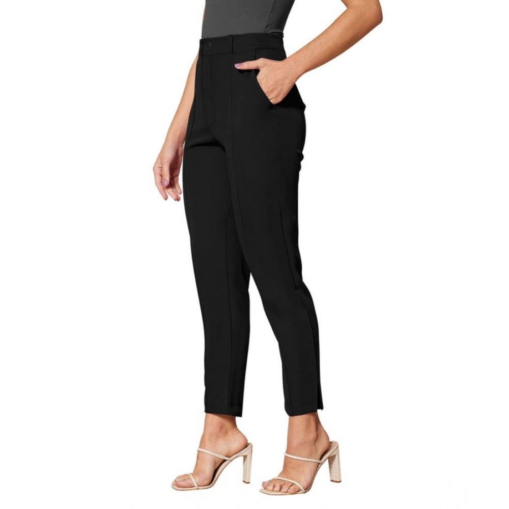 Vaystra Polyester Solid With Pocket Pant – Black