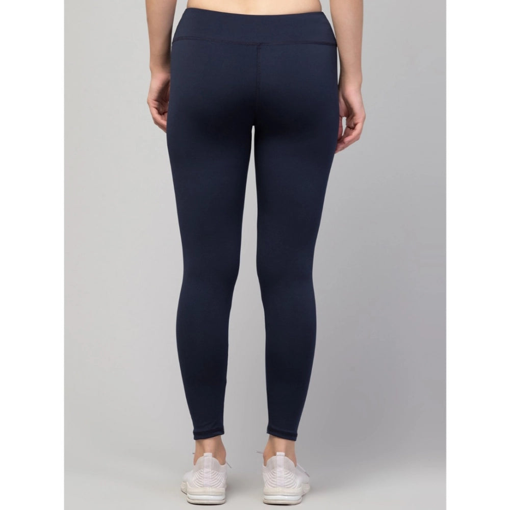 Vaystra Polyester Solid Ankle Length High-Rise Tights – Navy