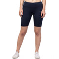 Vaystra Polyester Solid Above Knee High-Rise Shorts – Navy