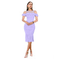 Vaystra Knitting stretchable Solid Round Neck Sleeveless Dress – Purple