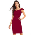 Vaystra Knitting stretchable Solid Round Neck Sleeveless Dress – Maroon