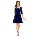 Vaystra Polyester Solid Collar 3-4th Dress – Blue