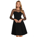 Vaystra Knitting stretchable Solid Round Neck Full Sleeve Dress – Black
