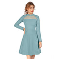 Vaystra Knitting stretchable Solid Round Neck Full Sleeve Dress – Pista
