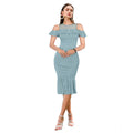 Vaystra Knitting stretchable Solid Round Neck Sleeveless Dress – Pista