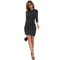 Vaystra Polyester Solid High Neck Full Sleeve Dress – Black