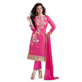 Vaystra Chanderi Unstitched Salwar Suit-Material With Dupatta – Pink