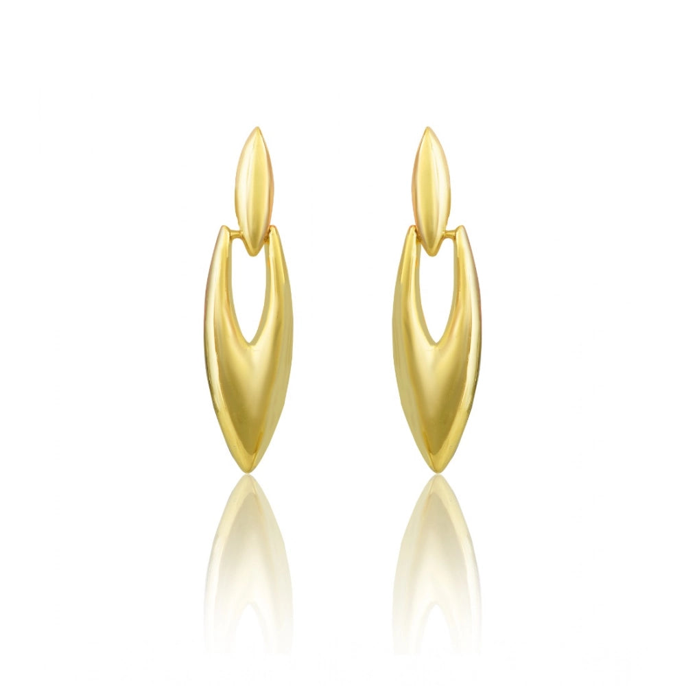 Vaystra Handcrafted brassNew Gold Tone Polish Mini Office Earrings - Gold Plated Edition
