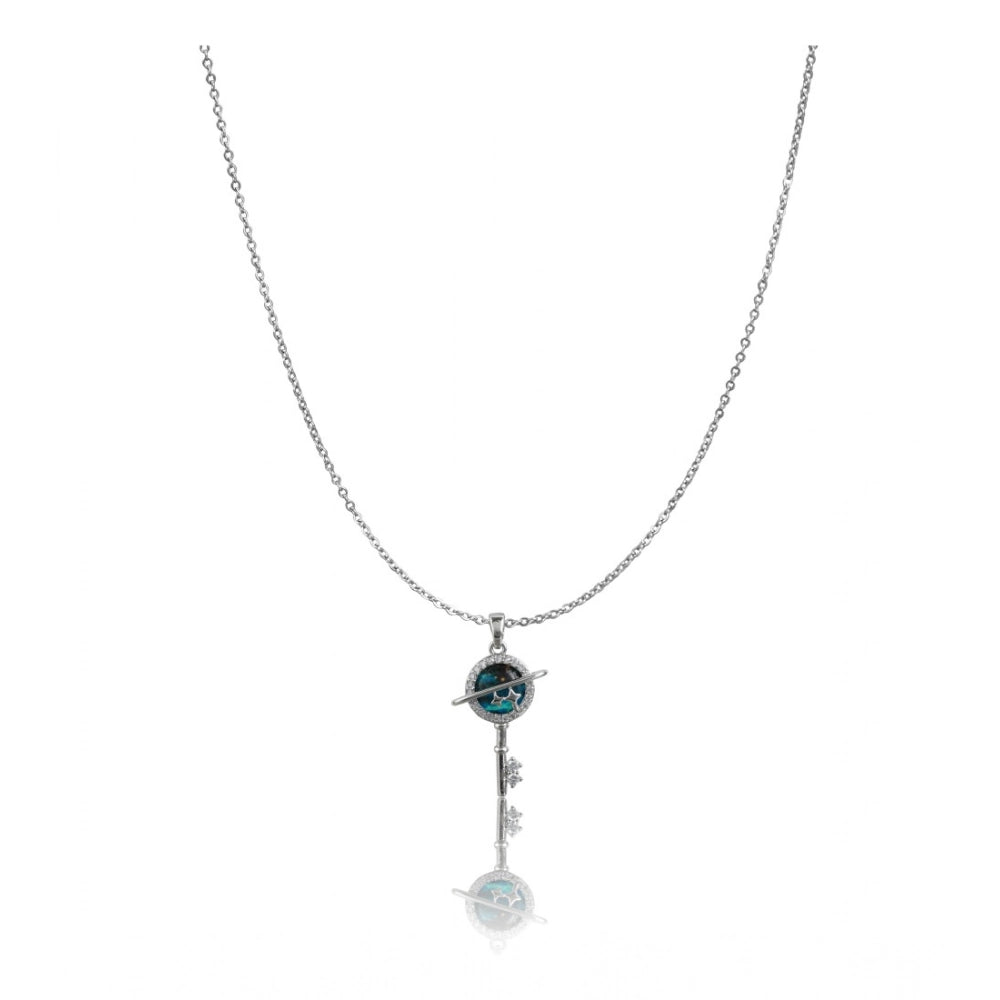 Vaystra Stainless Steel Key Design Delicate Chain - Silver Plated