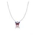 Vaystra Gold Plated Stainless Steel Colorful Butterfly Pendent Dailywear chain in Silver Plated