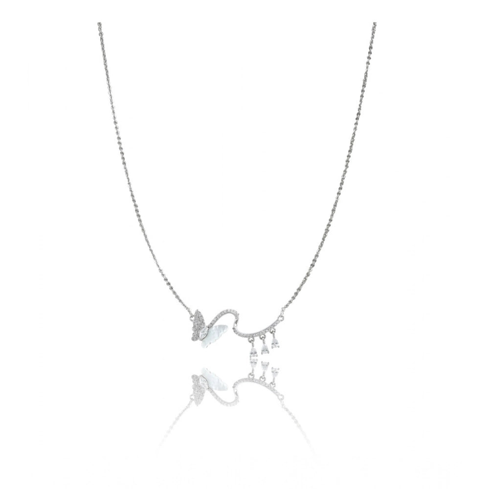 Vaystra Handcrafted Stainless Steel Imported Stanless Steel Pendent Chain - Silver Plated Edition