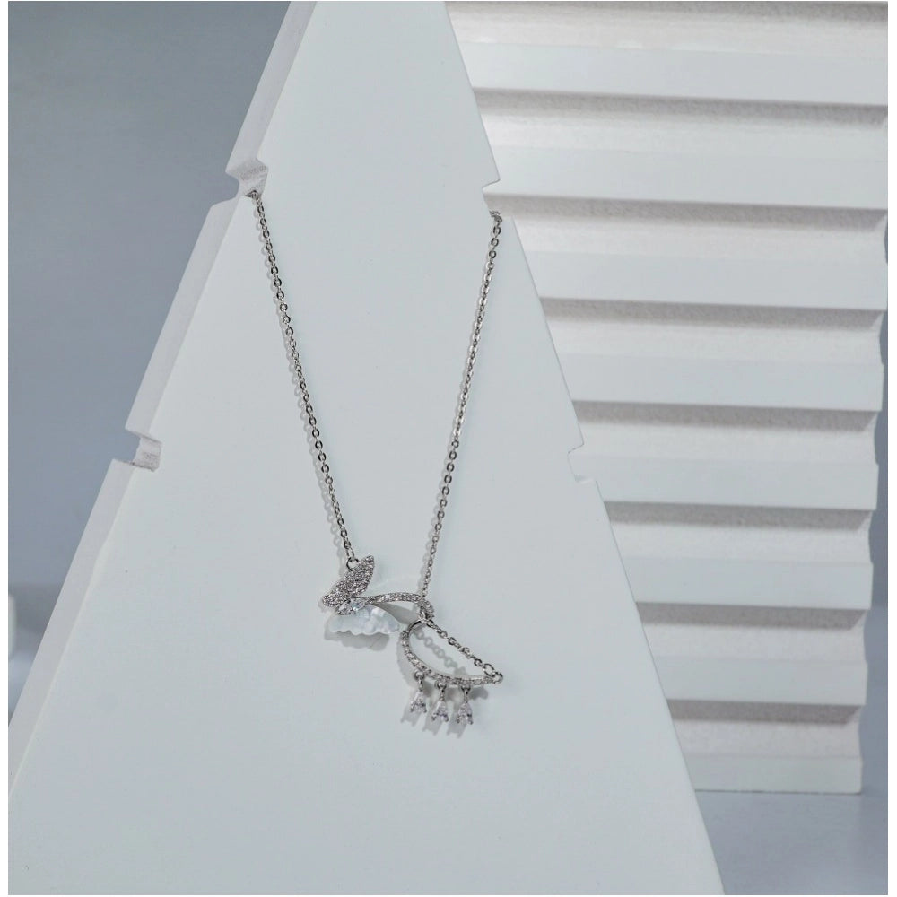 Vaystra Handcrafted Stainless Steel Imported Stanless Steel Pendent Chain - Silver Plated Edition