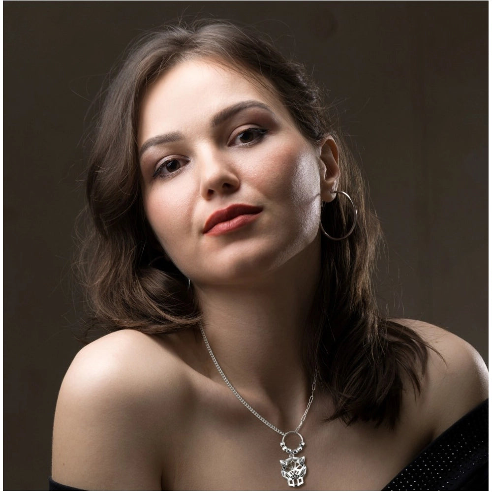 Vaystra Stainless Steel Imported Gen-z Pendent Chain - Silver Plated