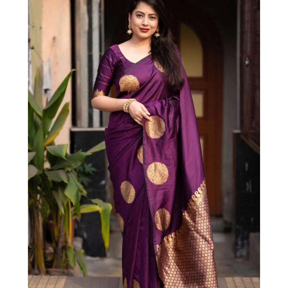 Vaystra Silk Printed Saree With Unstitched Blouse 5.5Mtr – Wine