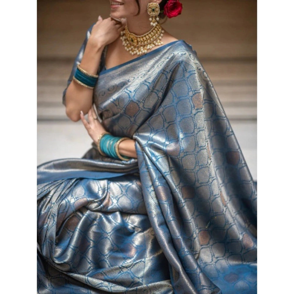 Vaystra Silk Printed Saree With Unstitched Blouse 5.5Mtr – Rama