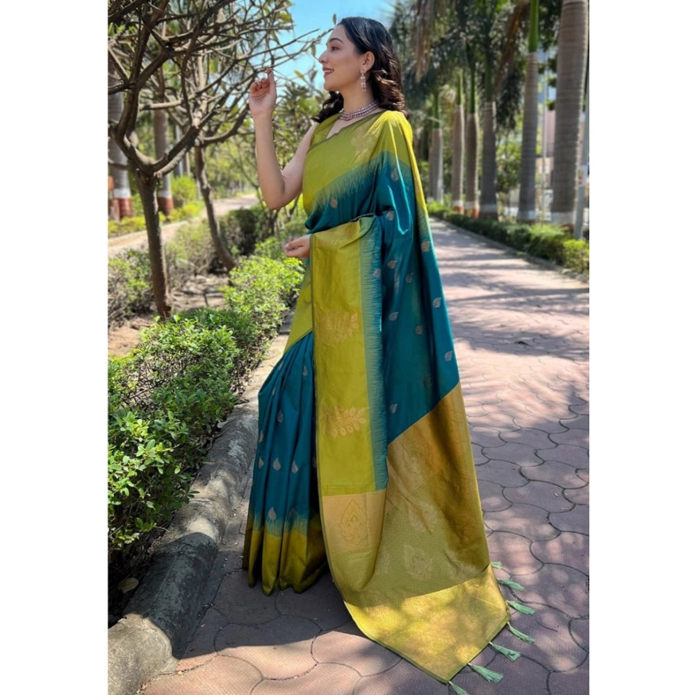 Vaystra Silk Printed Saree With Unstitched Blouse 5.5Mtr – Rama