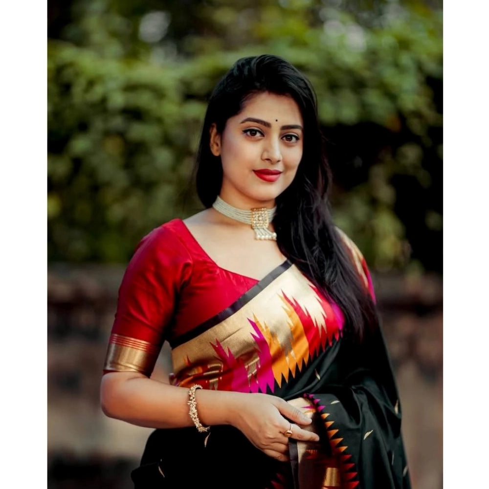 Vaystra Silk Printed Saree With Unstitched Blouse 5.5Mtr – Multicolor