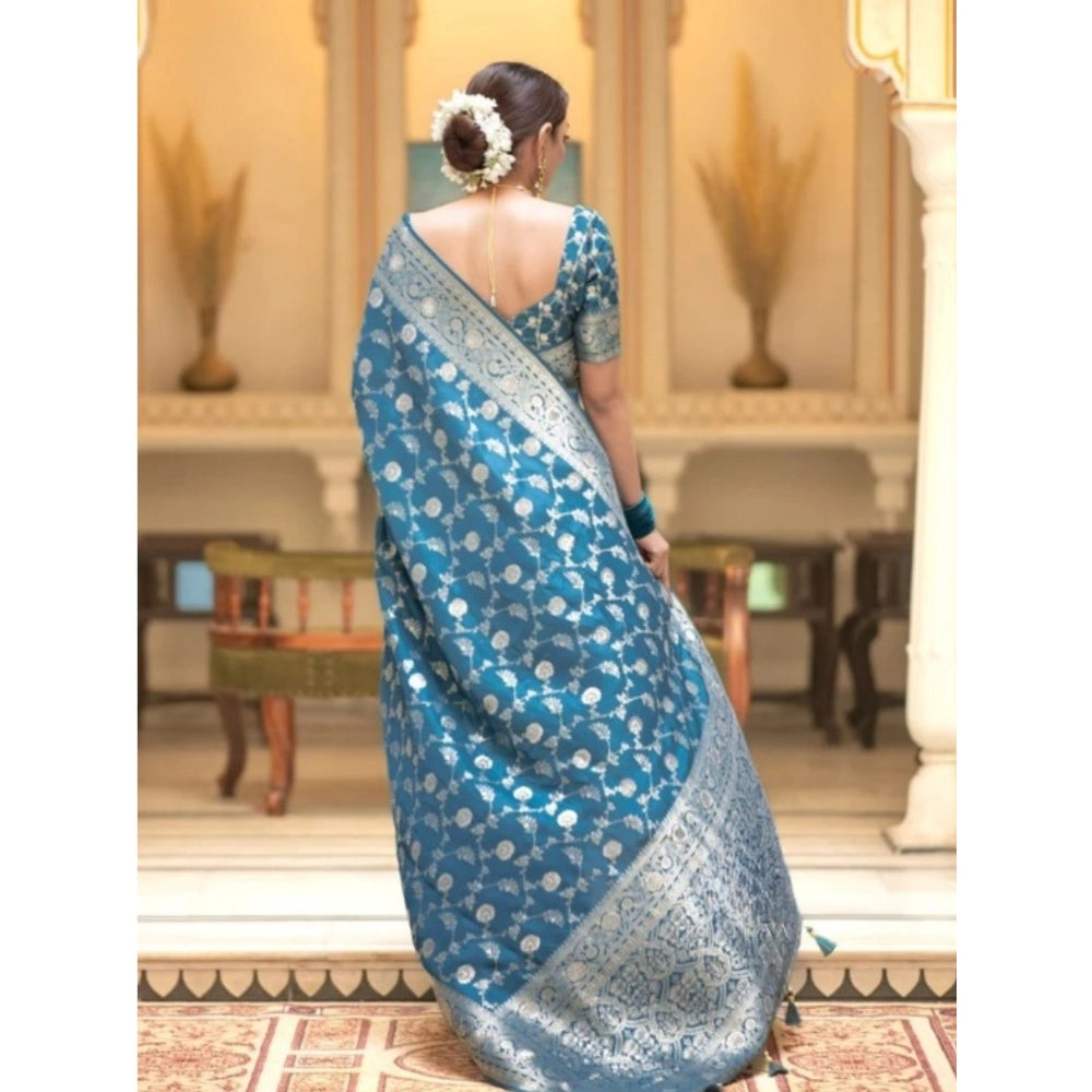 Vaystra Silk Printed Saree With Unstitched Blouse 5.5Mtr – Rama