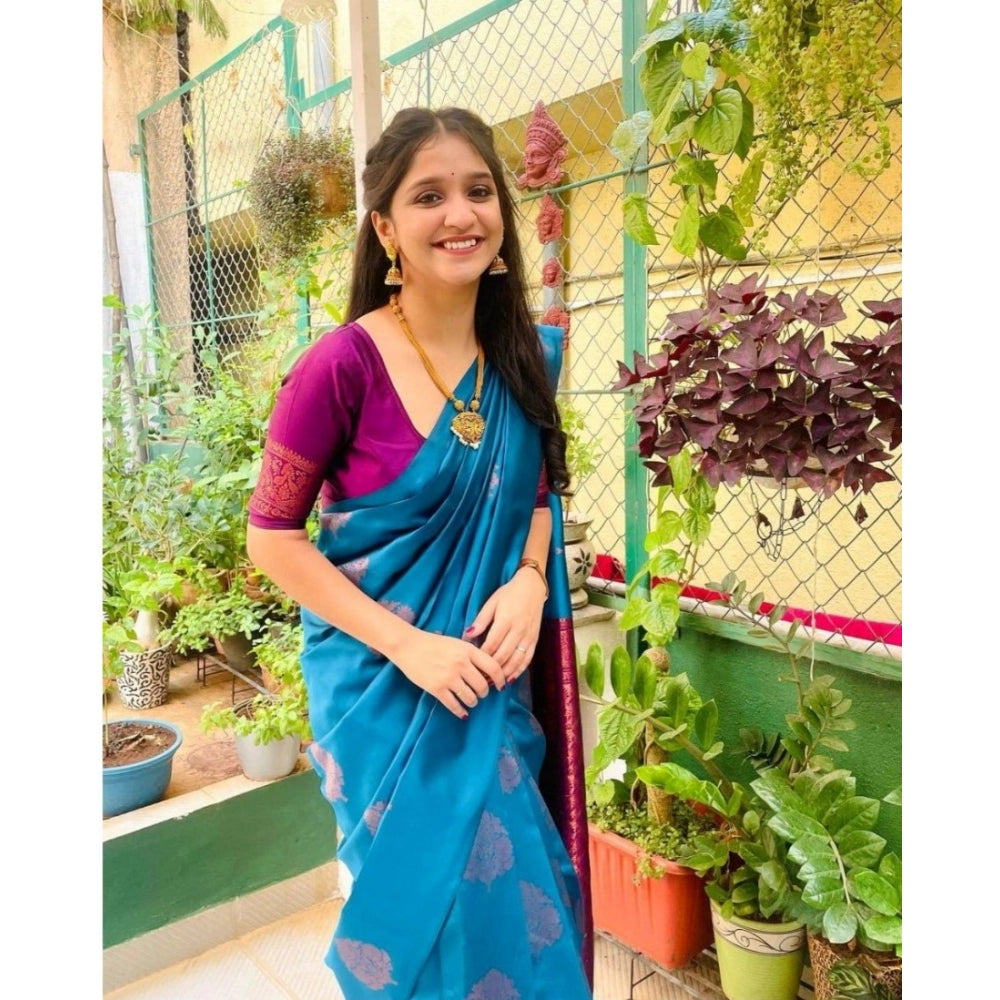 Vaystra Silk Printed Saree With Unstitched Blouse 5.5Mtr – Rama