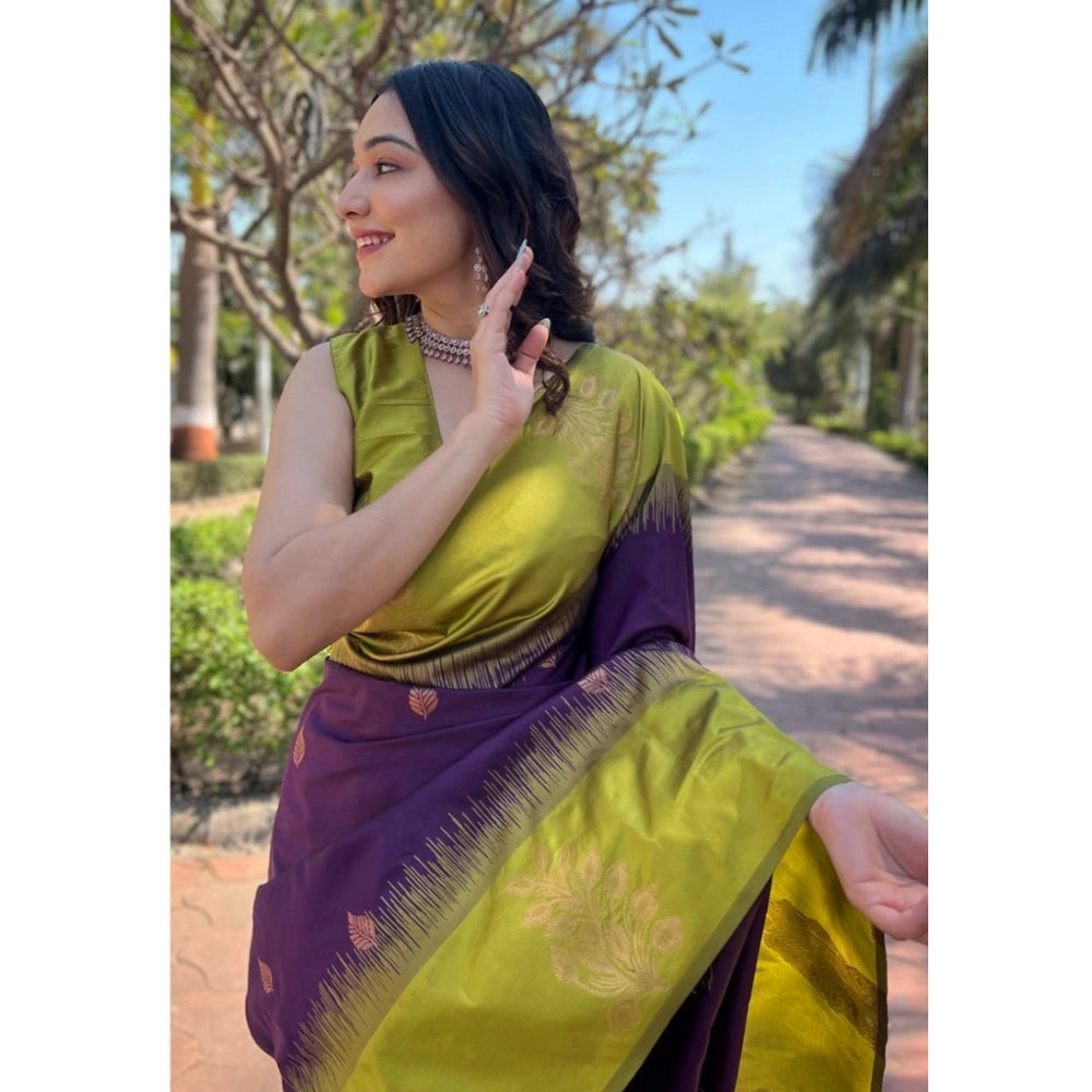 Vaystra Silk Printed Saree With Unstitched Blouse 5.5Mtr – Wine