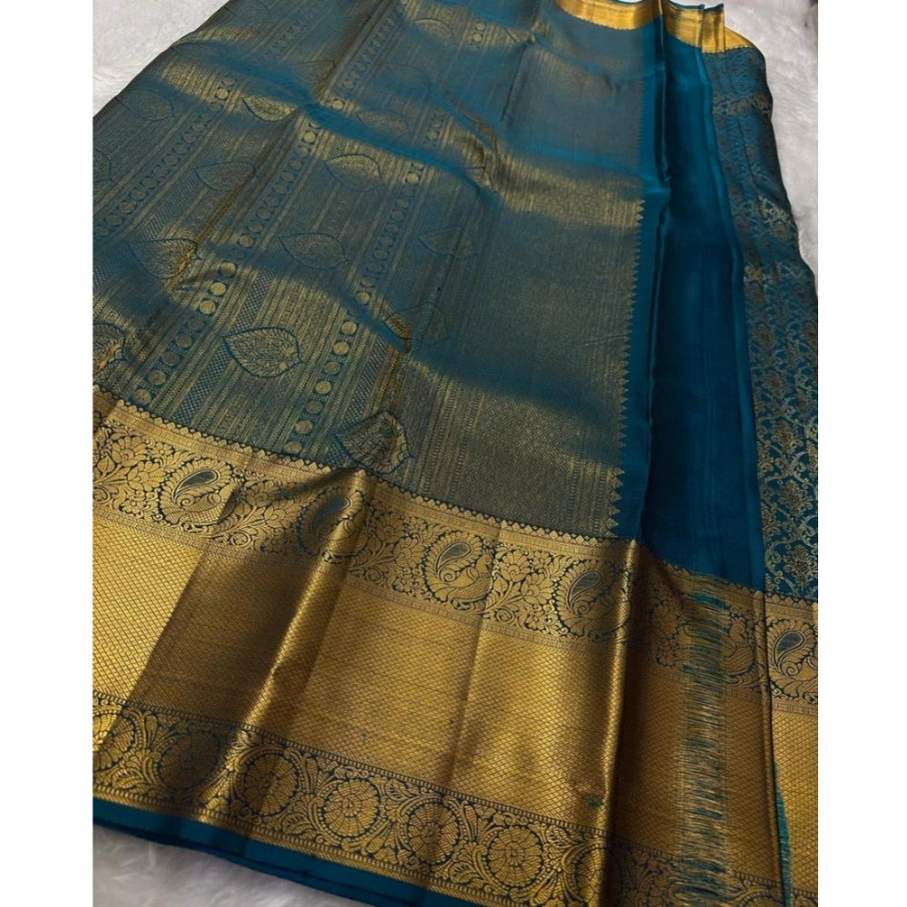 Vaystra Silk Printed Saree With Unstitched Blouse 5.5Mtr – Rama