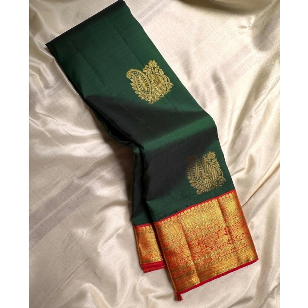 Vaystra Silk Printed Saree With Unstitched Blouse 5.5Mtr – Green
