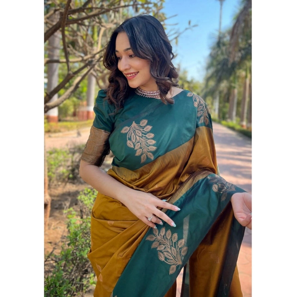 Vaystra Silk Printed Saree With Unstitched Blouse 5.5Mtr – Yellow