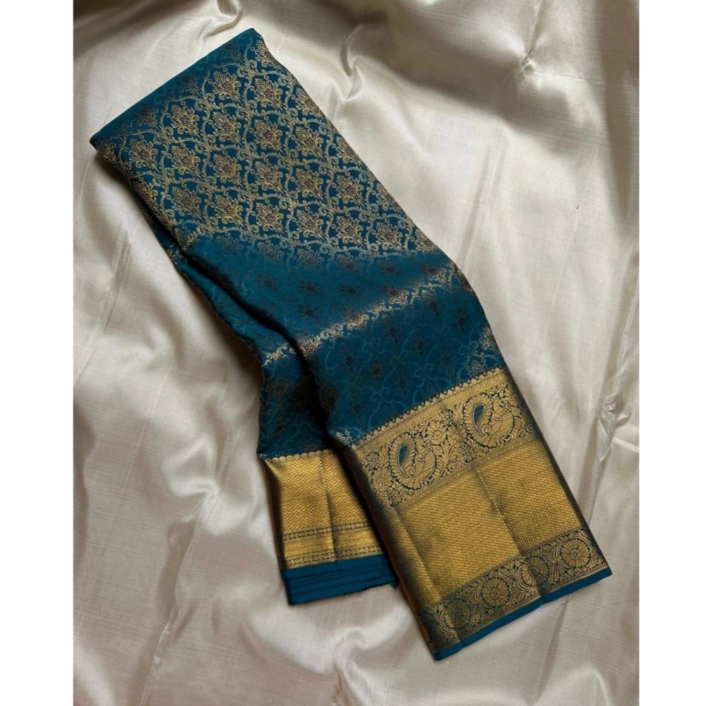 Vaystra Silk Printed Saree With Unstitched Blouse 5.5Mtr – Rama
