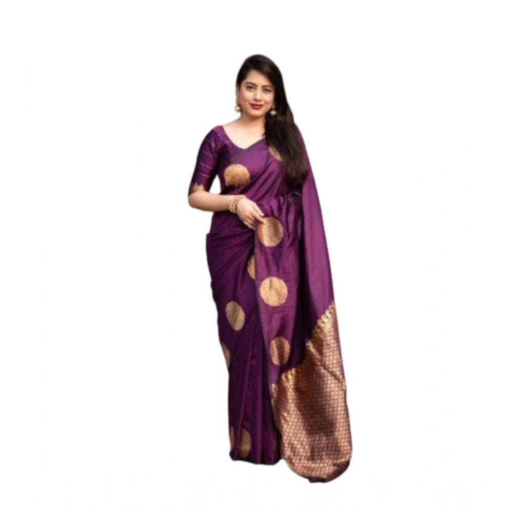 Vaystra Silk Printed Saree With Unstitched Blouse 5.5Mtr – Wine