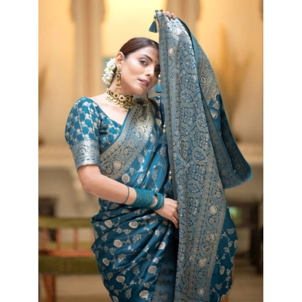 Vaystra Silk Printed Saree With Unstitched Blouse 5.5Mtr – Rama