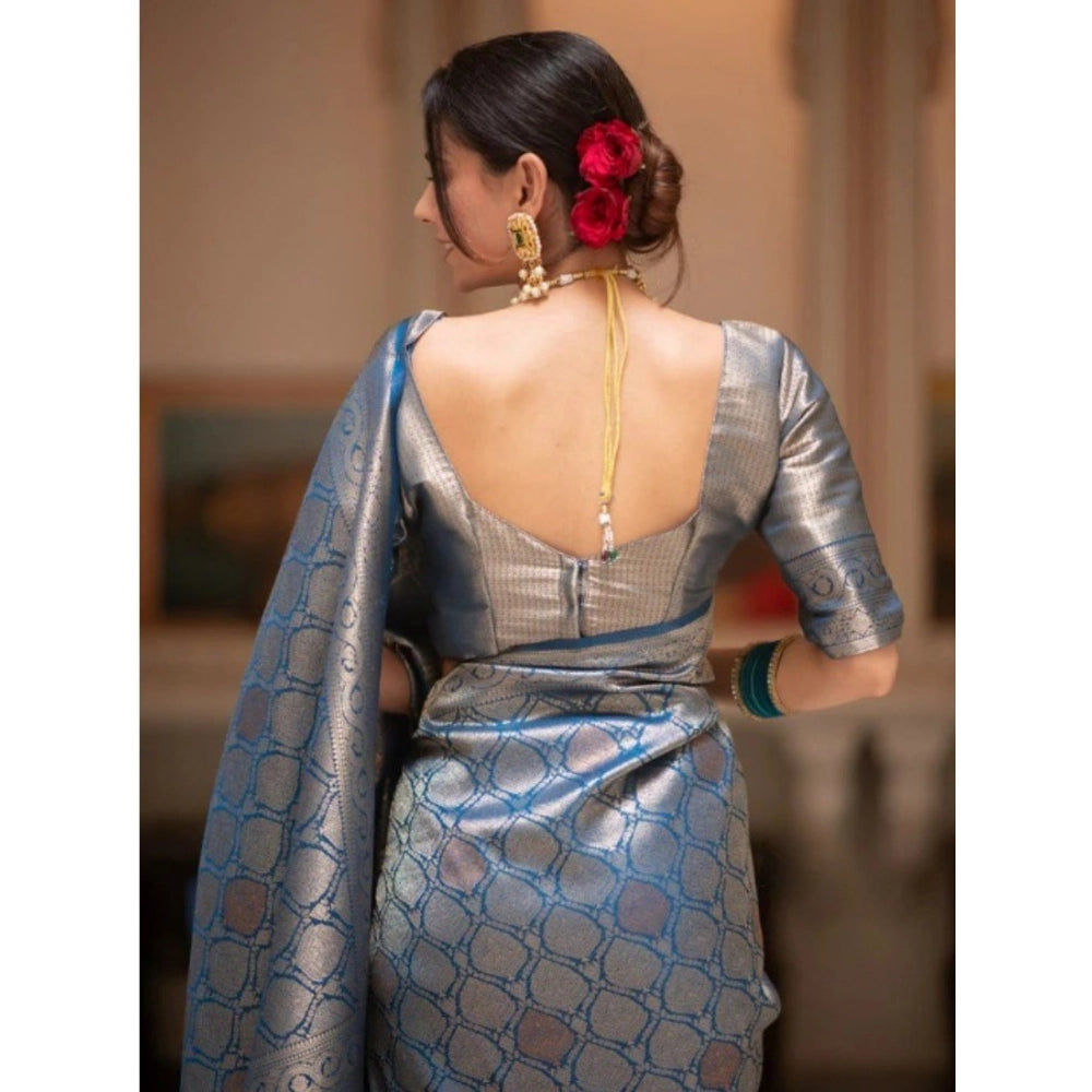 Vaystra Silk Printed Saree With Unstitched Blouse 5.5Mtr – Rama