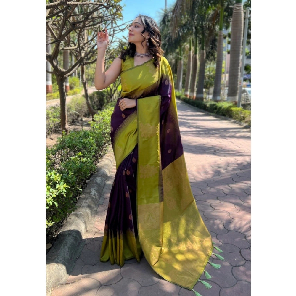 Vaystra Silk Printed Saree With Unstitched Blouse 5.5Mtr – Wine