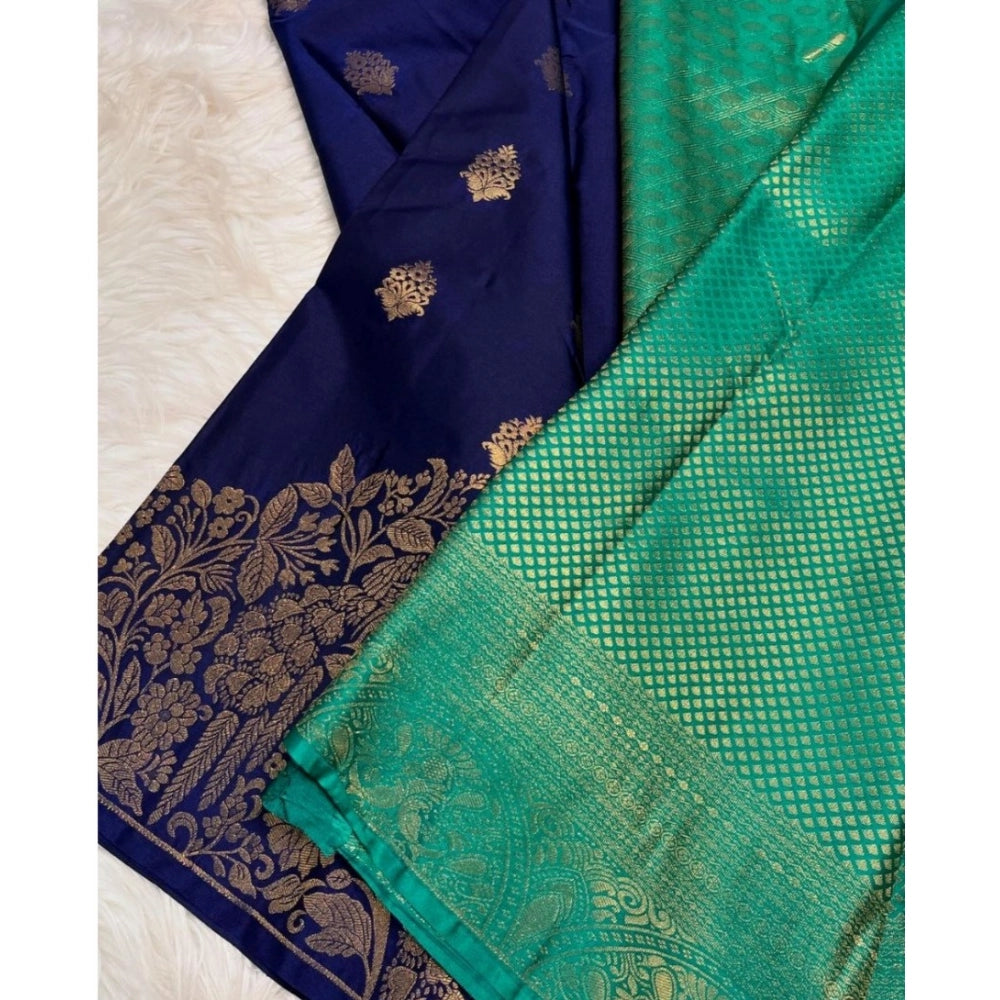 Vaystra Silk Printed Saree With Unstitched Blouse 5.5Mtr – Royal Blue