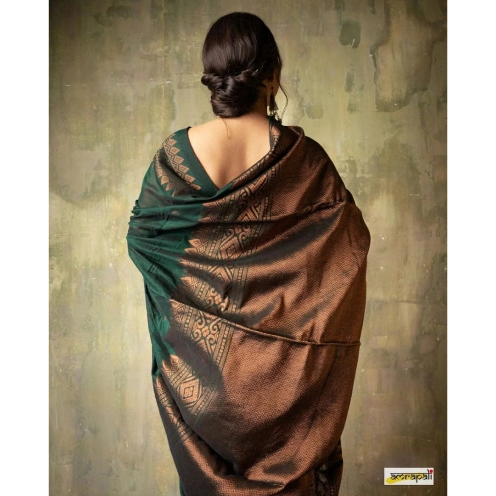 Vaystra Silk Printed Saree With Unstitched Blouse 5.5Mtr – Green