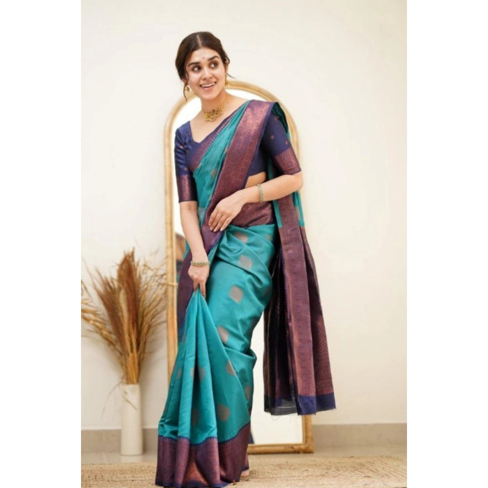 Vaystra Silk Printed Saree With Unstitched Blouse 5.5Mtr – Rama