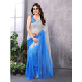 Vaystra Small Lace Georgette Solid Ready-to-Wear Saree With Unstitched Blouse 5.5 Mtr...