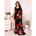 Vaystra Small Lace Georgette Printed Ready-to-Wear Saree With Unstitched Blouse 5.5...