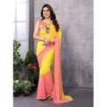 Vaystra Small Lace Georgette Solid Ready-to-Wear Saree With Unstitched Blouse 5.5 Mtr...