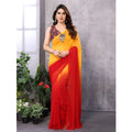 Vaystra Small Lace Georgette Solid Ready-to-Wear Saree With Unstitched Blouse 5.5 Mtr...