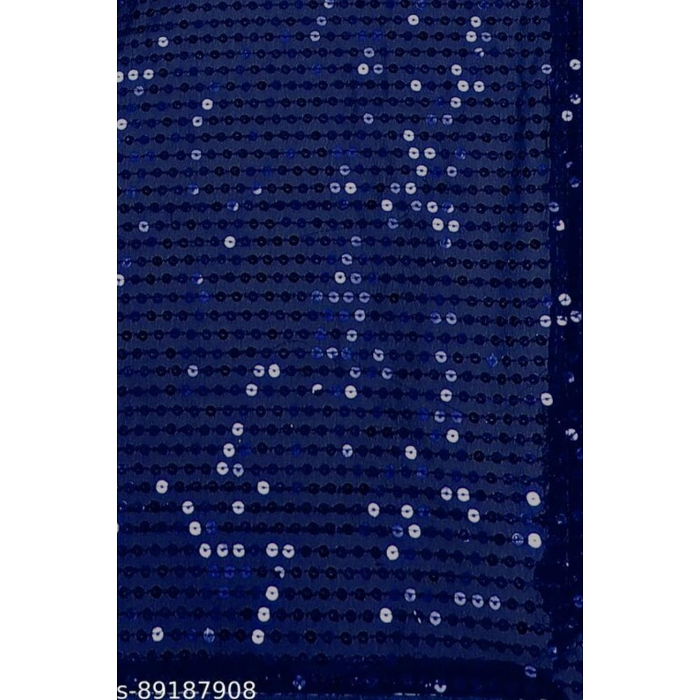 Vaystra Georgette Embellished Sequnece Bollywood Saree With Unstitched Blouse 5.5Mtr –...