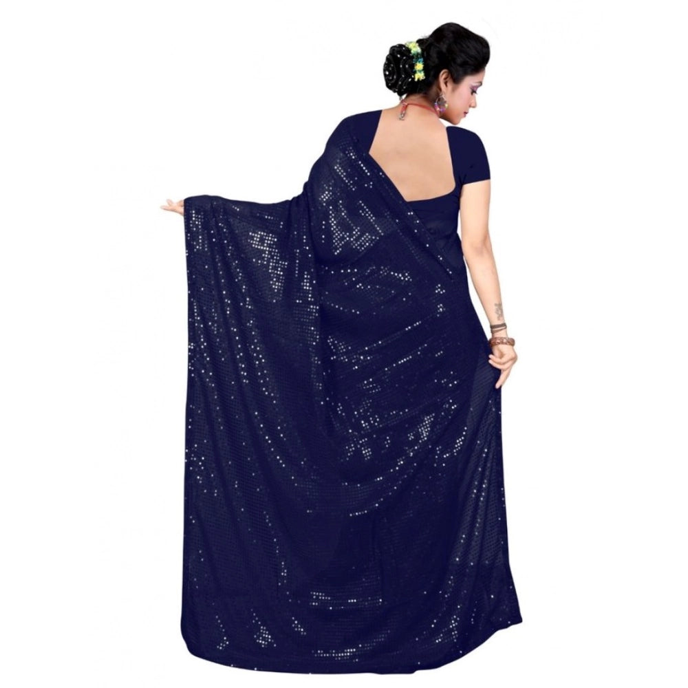 Vaystra Georgette Embellished Sequnece Bollywood Saree With Unstitched Blouse 5.5Mtr –...